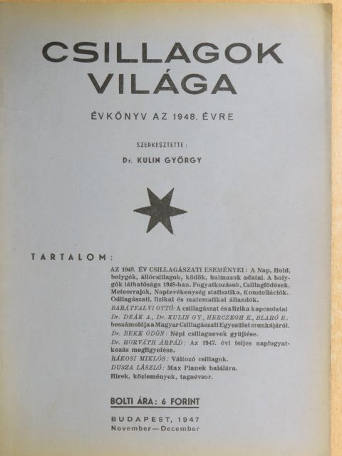 Barátfalvi Ottó - Csillagok Világa 1948. [antikvár]