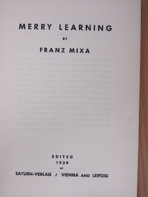 Franz Mixa - Merry learning [antikvár]