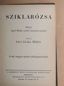 Báró Jósika Miklós - Sziklarózsa [antikvár]