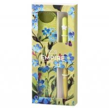 P3011-0253 - Golyóstoll Burgeon sárga 1,0 mm kék tintával, eco bőr tokkal