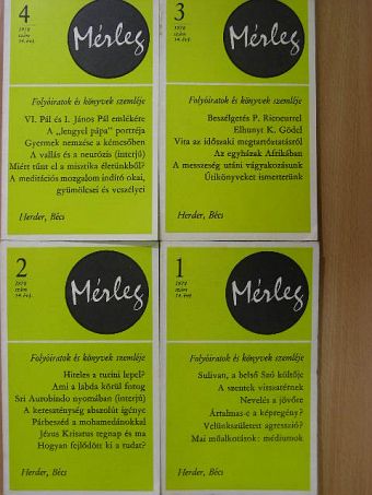 B. Grom SJ - Mérleg 1978/1-4. [antikvár]