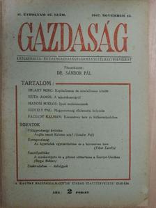 Facsády Kálmán - Gazdaság 1947. november 15. [antikvár]