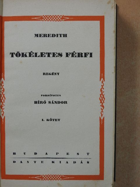 George Meredith - Tökéletes férfi I-II. [antikvár]