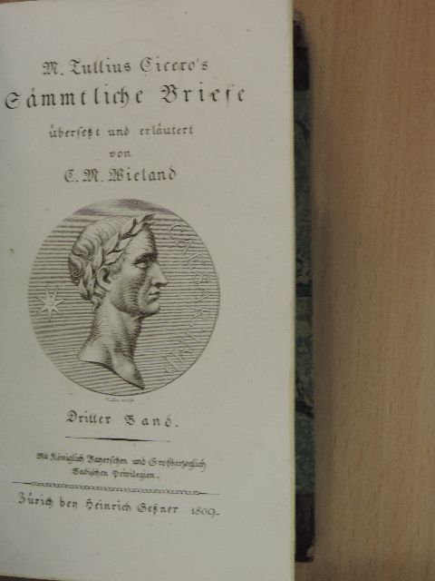 Marcus Tullius Cicero - M. Tullius Cicero's Sämmtliche Briefe 3. (gótbetűs) (töredék) [antikvár]