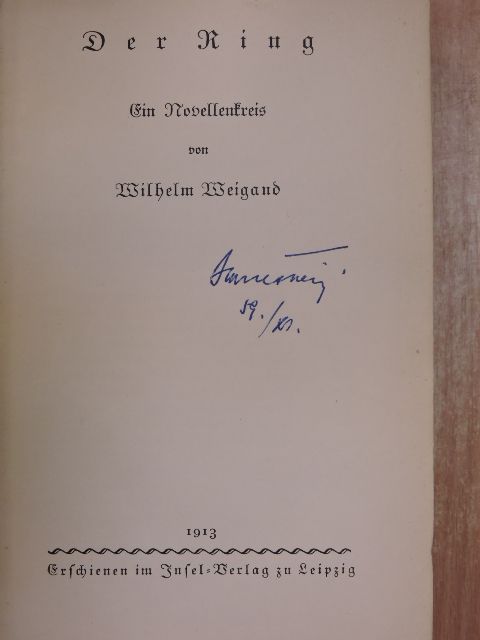 Wilhelm Weigand - Der Ring (gótbetűs) [antikvár]