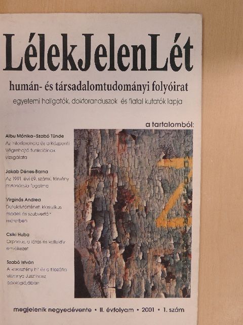 Albu Mónika - LélekJelenLét 2001/1. [antikvár]