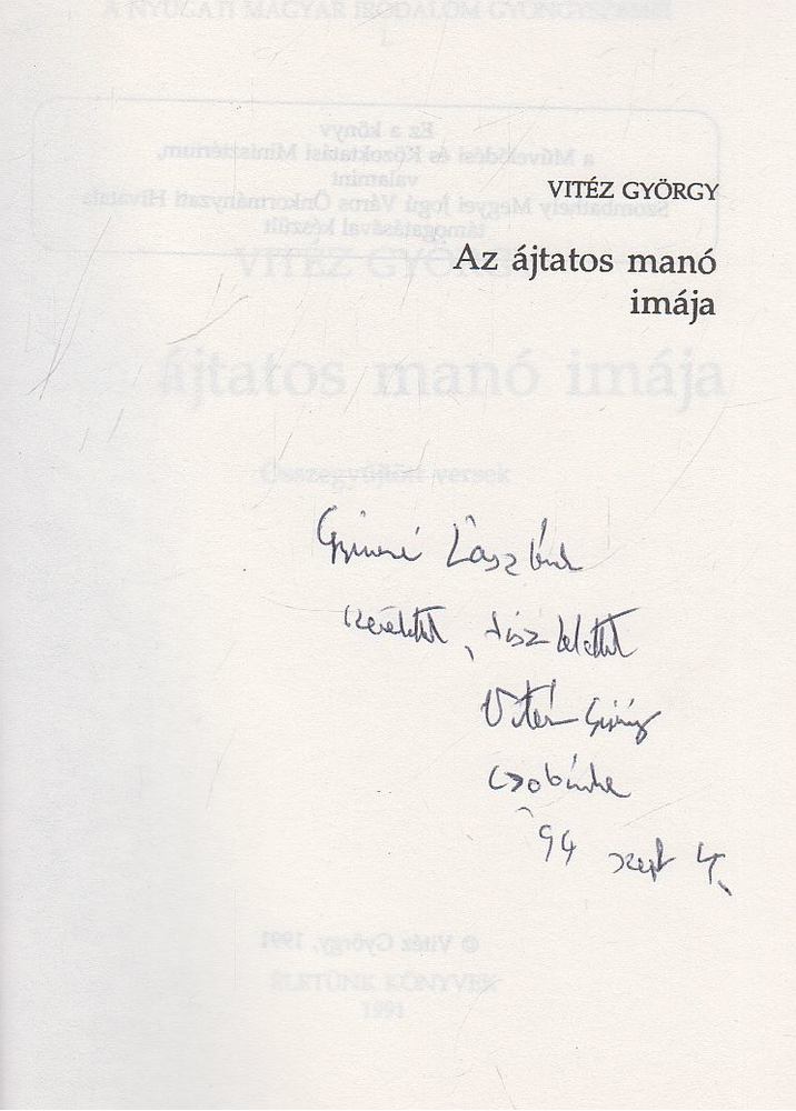 Vitéz György - Az ájtatos manó imája (dedikált) [antikvár]