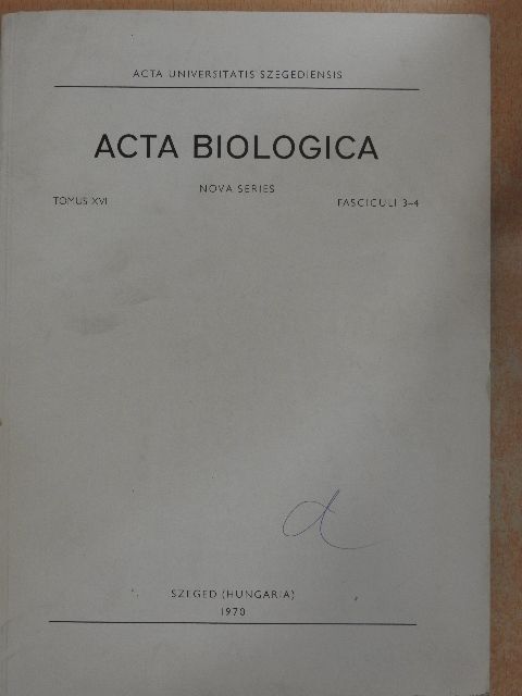 Dr. L. Gallé - Acta Biologica Tomus XVI. Fasciculi 3-4. [antikvár]