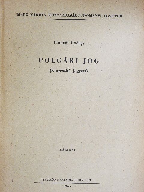Csanádi György - Polgári jog [antikvár]
