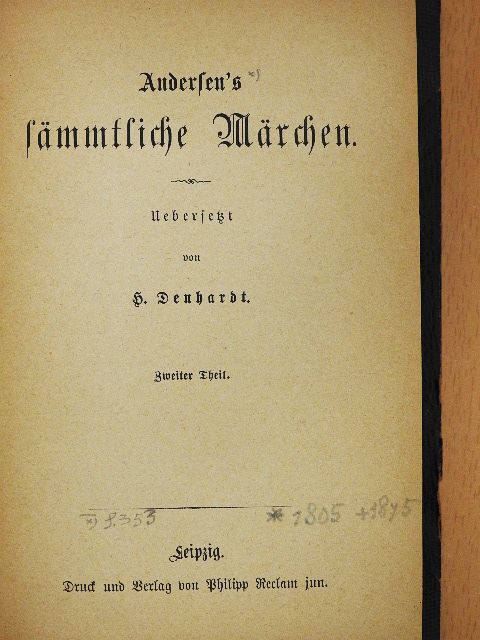 Hans Christian Andersen - Andersen's sämmtliche Märchen II. (gótbetűs) [antikvár]