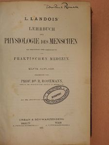 L. Landois - Lehrbuch der Physiologie des Menschen [antikvár]