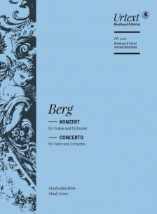BERG - KONZERT FÜR VIOLINE UND ORCHESTER, DEM ANDENKEN EINES ENGELS, STUDIENPARTITUR URTEXT