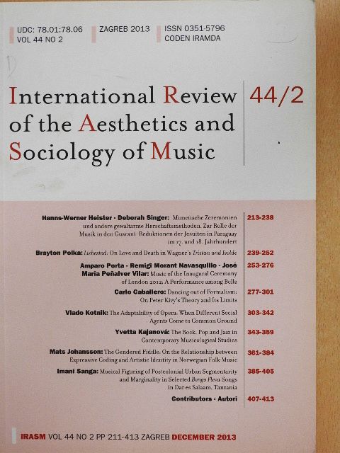 Brayton Polka - International Review of the Aesthetics and Sociology of Music - December 2013 [antikvár]