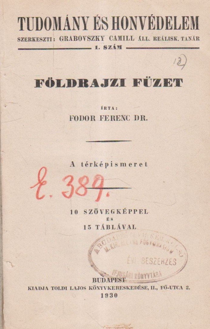 Fodor Ferenc Dr. - Földrajzi füzet [antikvár]