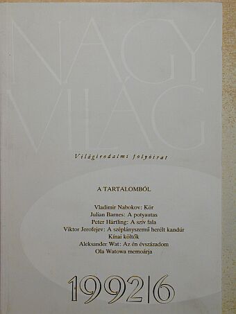 Julian Barnes - Nagyvilág 1992. június [antikvár]