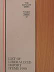 List of Liberalized Import Items 1990 [antikvár]