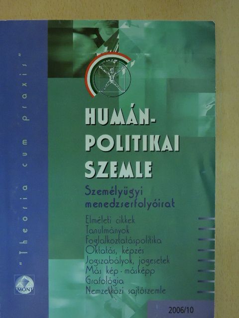 Chmelár Veronika - Humánpolitikai Szemle 2006. október [antikvár]