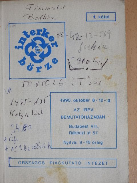 Interker Börze az IRPV bemutatóházában 1. [antikvár]