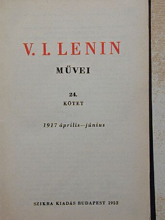 V. I. Lenin - V. I. Lenin művei 24. [antikvár]