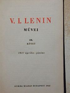 V. I. Lenin - V. I. Lenin művei 24. [antikvár]