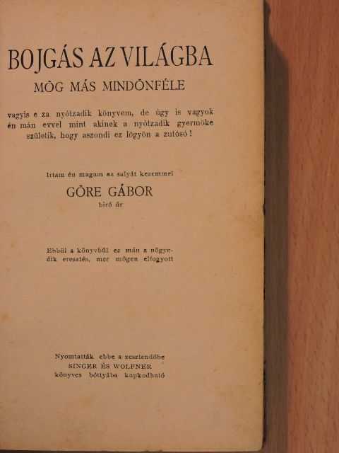 Gárdonyi Géza - Bojgás az világba [antikvár]