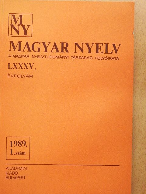 D. Mátai Mária - Magyar Nyelv 1989. március [antikvár]