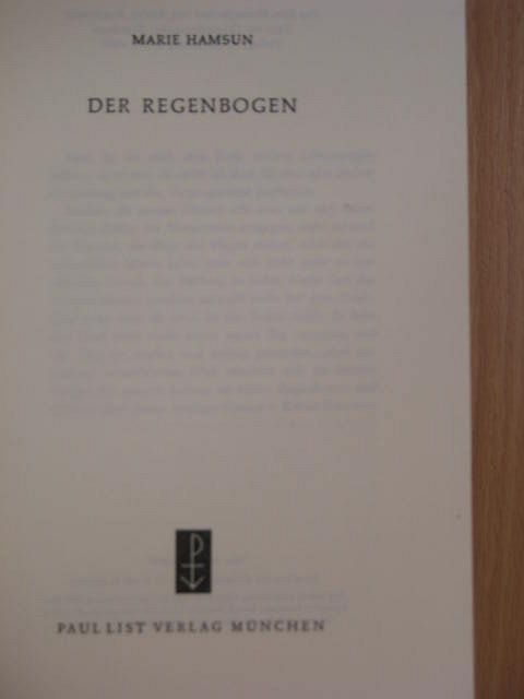 Marie Hamsun - Der Regenbogen [antikvár]