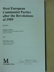 Alan David Stoleroff - West European Communist Parties after the Revolutions of 1989 [antikvár]