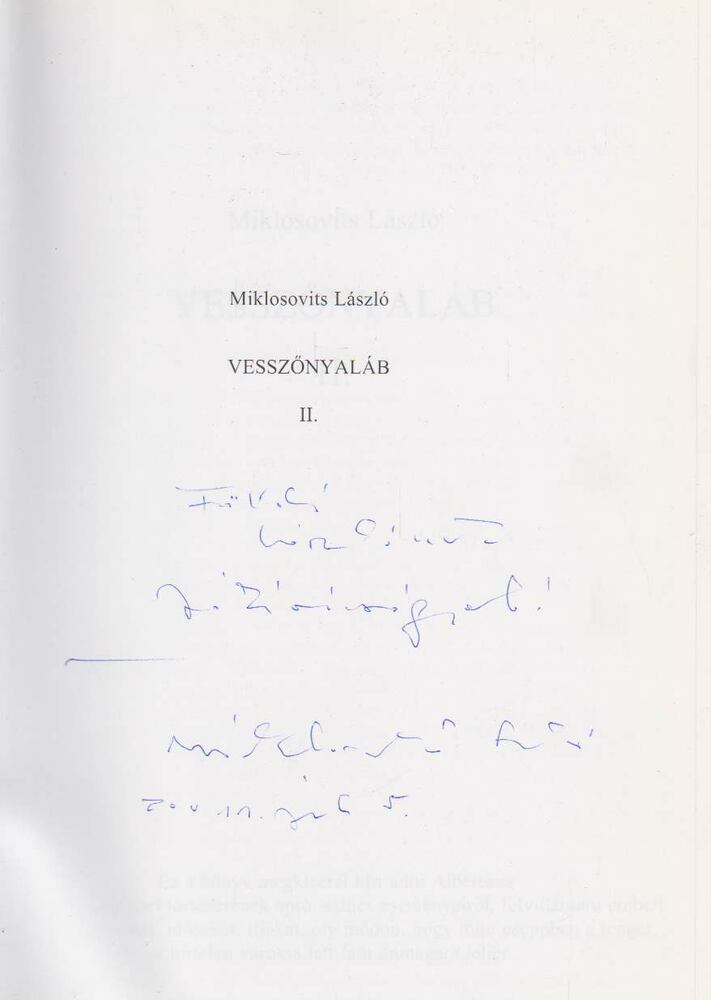 Miklosovits László - Vesszőnyaláb II. (dedikált) [antikvár]