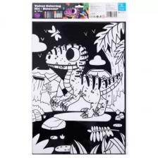 Tookyland: Bársonyos színezőkészlet  Dinoszaurusz, 30 x 25 cm
