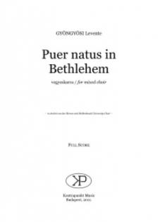 GYÖNGYÖSI LEVENTE - PUER NATUS IN BETLEHEM - VEGYESKARRA