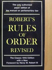 Henry M. Robert - Robert's Rules of Order Revised [antikvár]