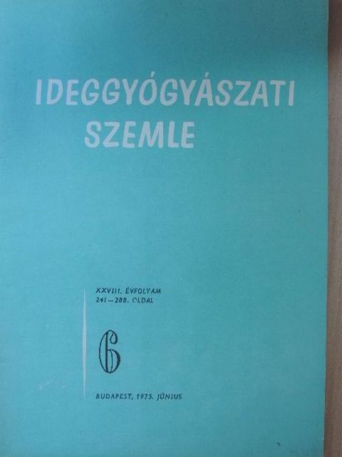 Bodosi Mihály - Ideggyógyászati Szemle 1975. június [antikvár]