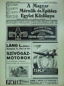 A Magyar Mérnök- és Építész-Egylet Közlönye 1939. június 4. [antikvár]