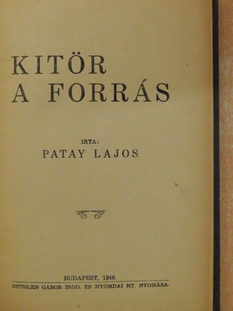 Patay Lajos - Kitör a forrás [antikvár]