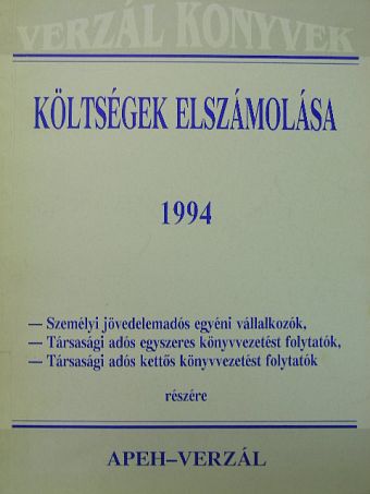 Dr. Mészáros Gyuláné - Költségek elszámolása 1994 [antikvár]