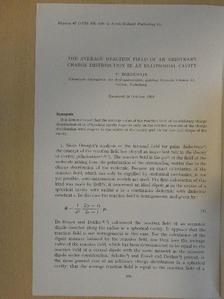 P. Bordewijk - The average reaction field of an arbitrary charge distribution in an ellipsoidal cavity [antikvár]