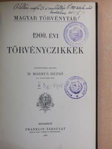 1900. évi törvényczikkek [antikvár]