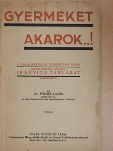 Dr. Földes Lajos - Gyermeket akarok...! [antikvár]