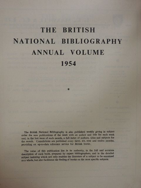 A. J. Wells - The British National Bibliography Annual Volume 1954 [antikvár]
