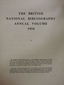 A. J. Wells - The British National Bibliography Annual Volume 1954 [antikvár]