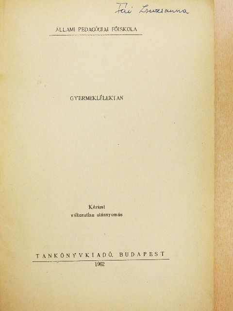 Dr. Harsányi István - Gyermeklélektan [antikvár]