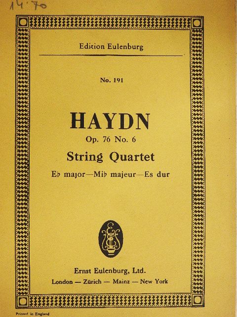 Joseph Haydn - String Quartet Eb major [antikvár]