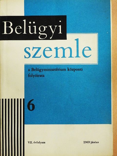 Czövek Imre - Belügyi szemle 1969. június [antikvár]