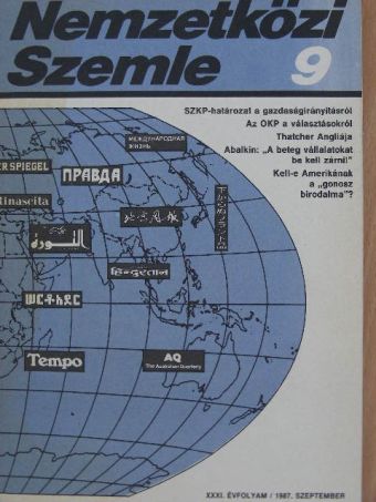 E. Primakov - Nemzetközi Szemle 1987. szeptember [antikvár]