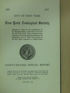 New York Zoological Society Thirty-Second Annual Report [antikvár]