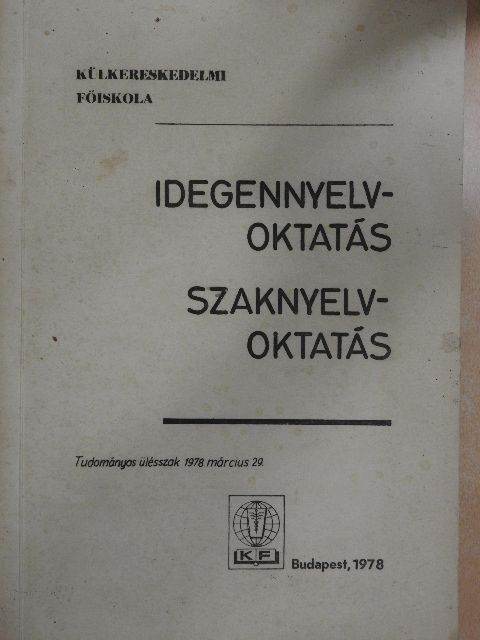 Bartha Magdolna - Idegennyelvoktatás - Szaknyelvoktatás [antikvár]