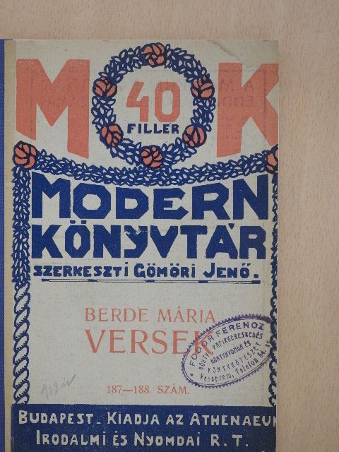 Berde Mária - Versek [antikvár]