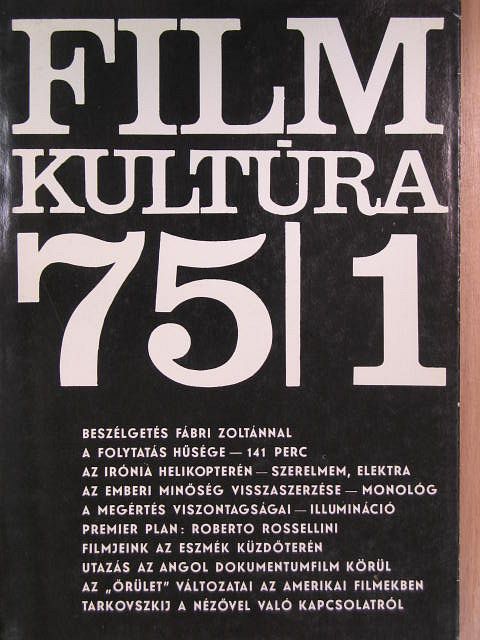 Almási Miklós - Filmkultúra 1975. január-február [antikvár]