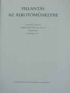 Pillantás az alkotóműhelybe [antikvár]